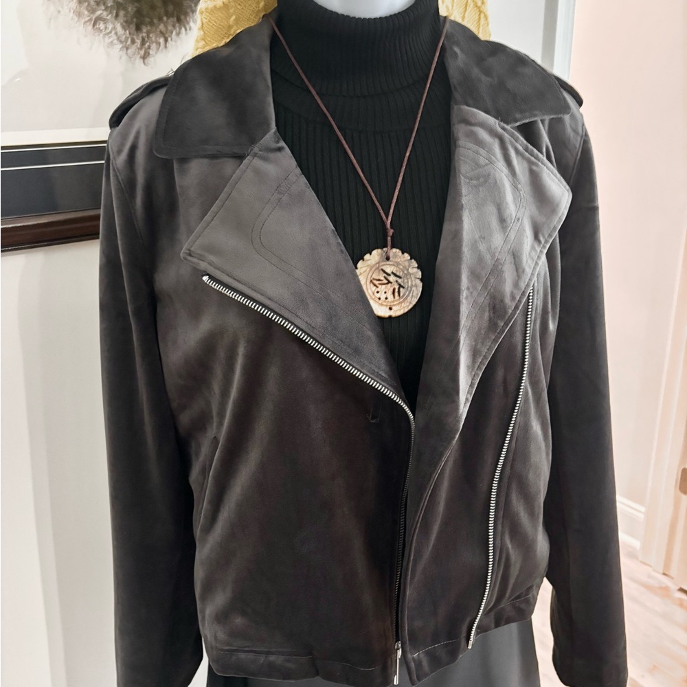 LC Lauren Conrad Charcoal moto style Jacket
